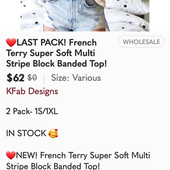 🔥Sale!!!!French Terry Super Soft Multi Stripe Block Banded Top - Picture 7 of 7